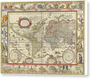 Old World Map  - Canvas Print