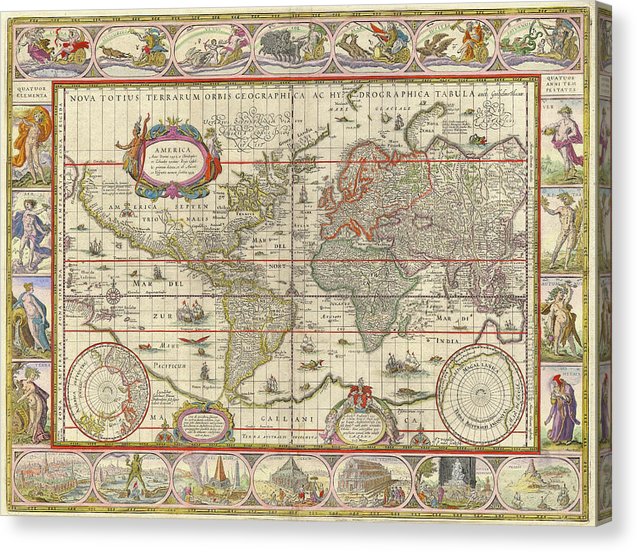 Old World Map  - Canvas Print