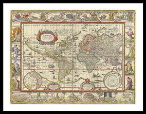 Old World Map  - Framed Print