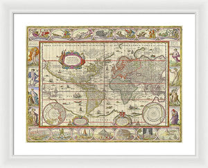 Old World Map  - Framed Print