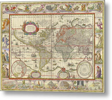 Old World Map  - Metal Print