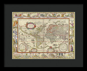 Old World Map  - Framed Print