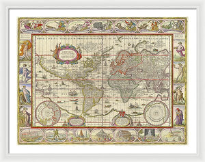 Old World Map  - Framed Print