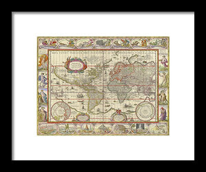 Old World Map  - Framed Print