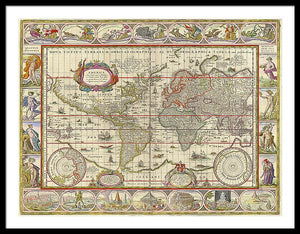 Old World Map  - Framed Print