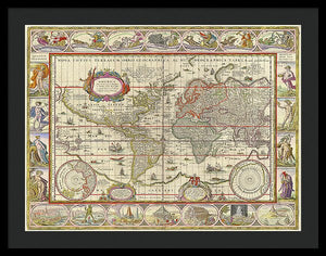 Old World Map  - Framed Print