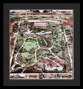 Old Map Of Central Park 1860 - Framed Print