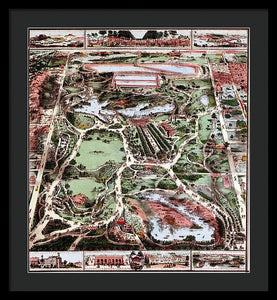 Old Map Of Central Park 1860 - Framed Print