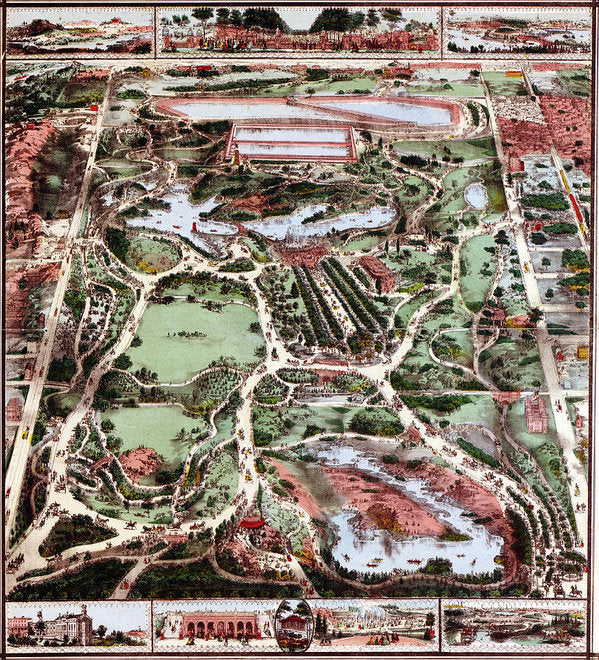 Old Map Of Central Park 1860 - Art Print