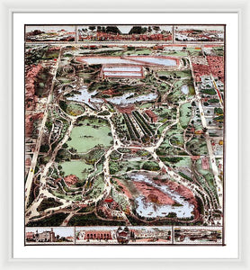 Old Map Of Central Park 1860 - Framed Print