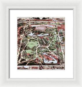 Old Map Of Central Park 1860 - Framed Print