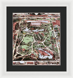 Old Map Of Central Park 1860 - Framed Print