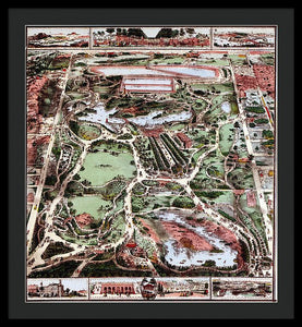 Old Map Of Central Park 1860 - Framed Print