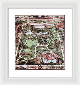 Old Map Of Central Park 1860 - Framed Print