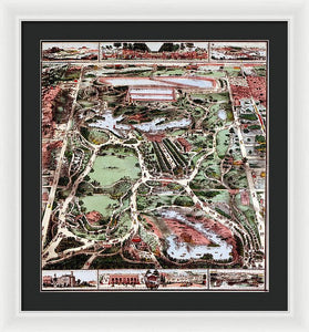 Old Map Of Central Park 1860 - Framed Print