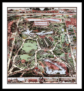 Old Map Of Central Park 1860 - Framed Print