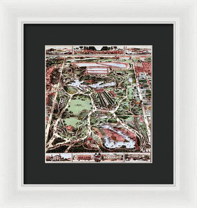 Old Map Of Central Park 1860 - Framed Print