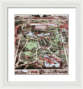 Old Map Of Central Park 1860 - Framed Print