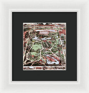 Old Map Of Central Park 1860 - Framed Print