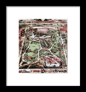 Old Map Of Central Park 1860 - Framed Print