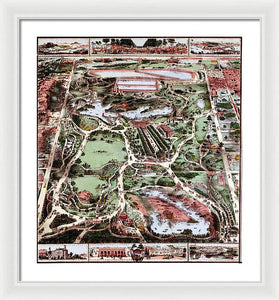 Old Map Of Central Park 1860 - Framed Print