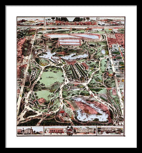 Old Map Of Central Park 1860 - Framed Print