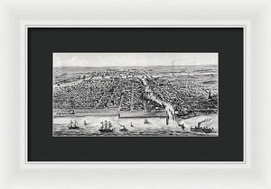 Old Map Of Chicago In 1853 - Framed Print