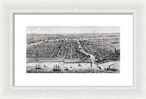 Old Map Of Chicago In 1853 - Framed Print