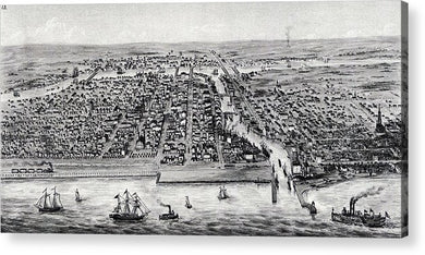 Old Map Of Chicago In 1853 - Acrylic Print