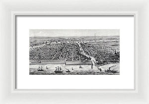 Old Map Of Chicago In 1853 - Framed Print