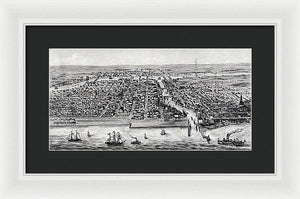 Old Map Of Chicago In 1853 - Framed Print