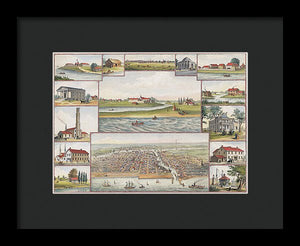 Old Map Of Chicago In The Early Days 1779 - 1857 - Framed Print