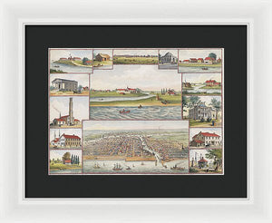 Old Map Of Chicago In The Early Days 1779 - 1857 - Framed Print