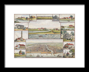 Old Map Of Chicago In The Early Days 1779 - 1857 - Framed Print