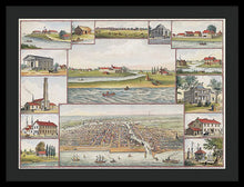 Load image into Gallery viewer, Old Map Of Chicago In The Early Days 1779 - 1857 - Framed Print