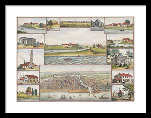 Old Map Of Chicago In The Early Days 1779 - 1857 - Framed Print