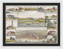 Load image into Gallery viewer, Old Map Of Chicago In The Early Days 1779 - 1857 - Framed Print