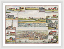 Load image into Gallery viewer, Old Map Of Chicago In The Early Days 1779 - 1857 - Framed Print