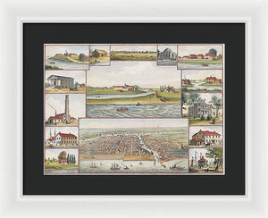 Old Map Of Chicago In The Early Days 1779 - 1857 - Framed Print