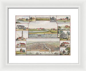 Old Map Of Chicago In The Early Days 1779 - 1857 - Framed Print