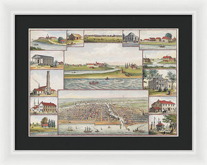 Old Map Of Chicago In The Early Days 1779 - 1857 - Framed Print