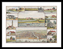 Load image into Gallery viewer, Old Map Of Chicago In The Early Days 1779 - 1857 - Framed Print