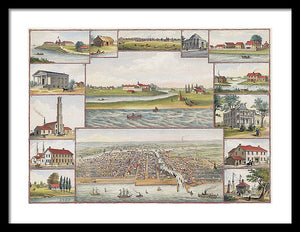 Old Map Of Chicago In The Early Days 1779 - 1857 - Framed Print