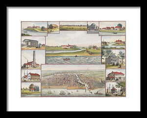 Old Map Of Chicago In The Early Days 1779 - 1857 - Framed Print