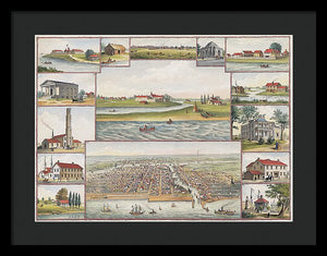 Old Map Of Chicago In The Early Days 1779 - 1857 - Framed Print