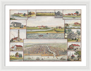 Old Map Of Chicago In The Early Days 1779 - 1857 - Framed Print