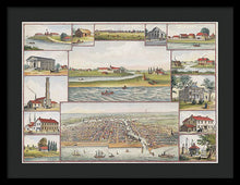 Load image into Gallery viewer, Old Map Of Chicago In The Early Days 1779 - 1857 - Framed Print