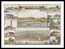 Load image into Gallery viewer, Old Map Of Chicago In The Early Days 1779 - 1857 - Framed Print