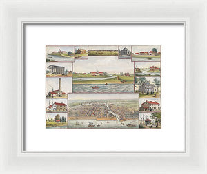 Old Map Of Chicago In The Early Days 1779 - 1857 - Framed Print