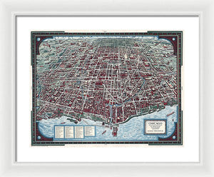 Old Chicago Map 1938 - Framed Print